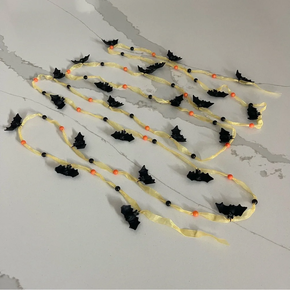 Halloween Bat and Bead garland 12 feet long